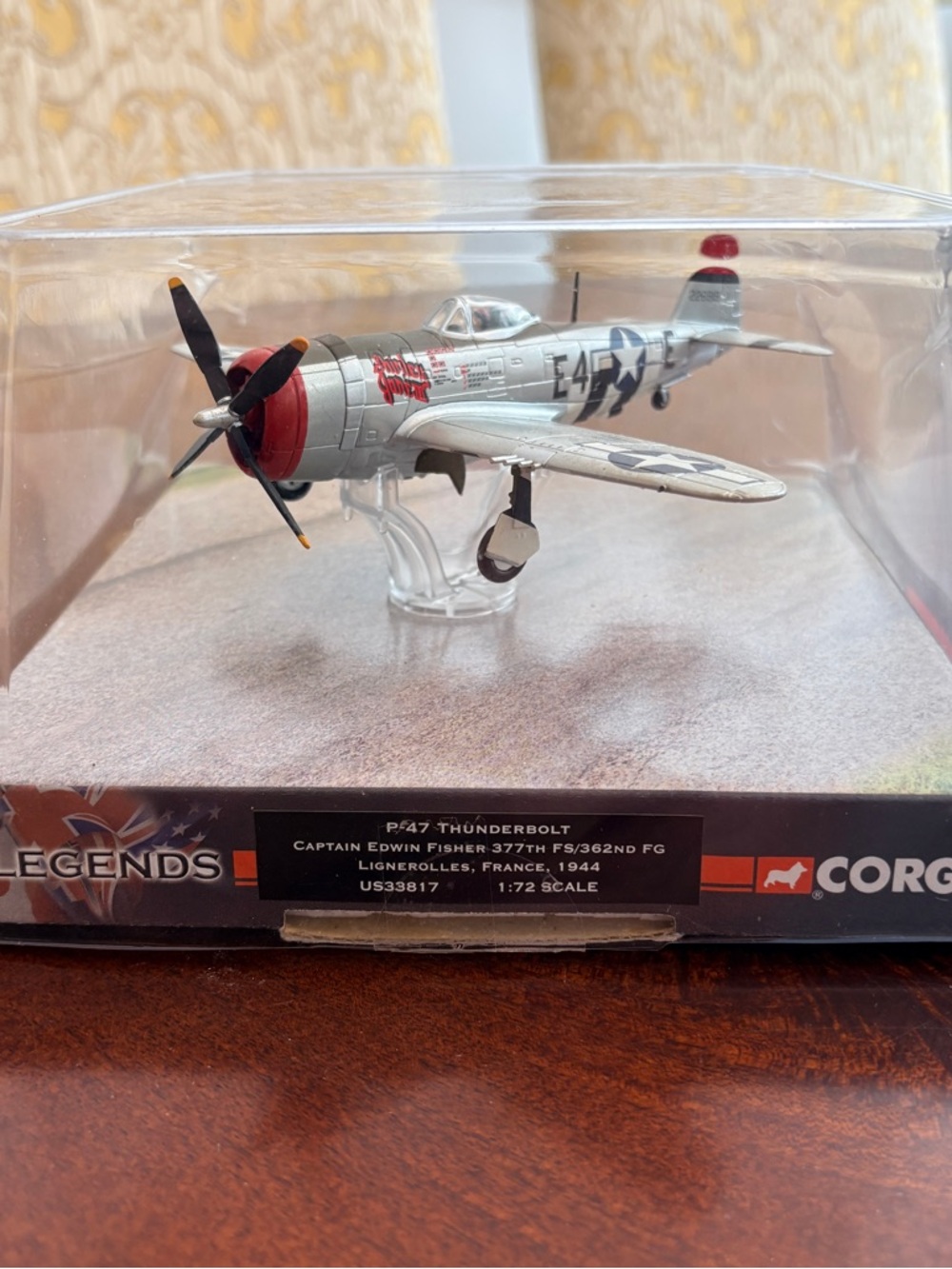 NEW Corgi WWII Legends P-47 Thunderbolt Captain Edwin Fisher 377th France 1:72